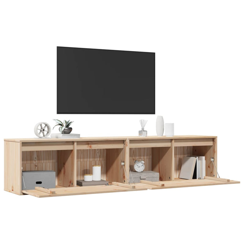 vidaXL Wall Cabinets 2 pcs 80x30x35 cm Solid Wood Pine