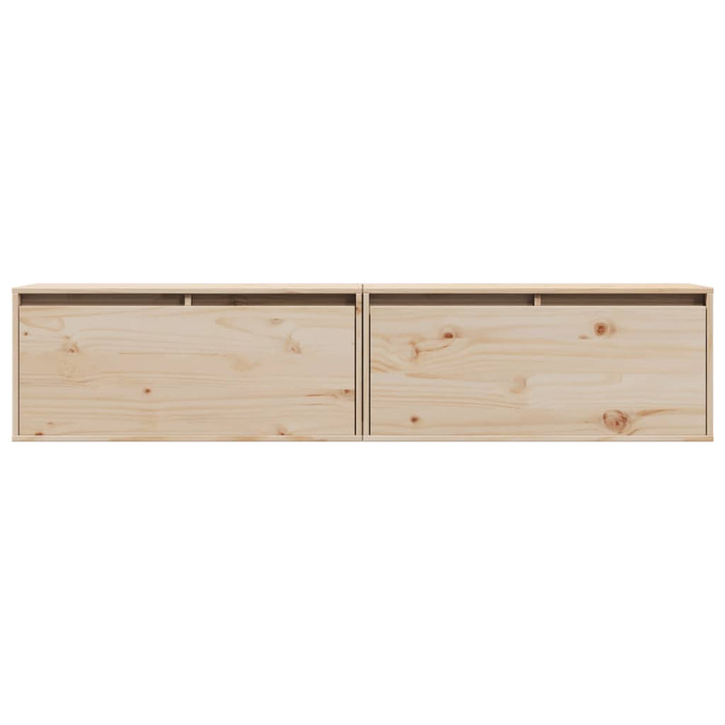 vidaXL Wall Cabinets 2 pcs 80x30x35 cm Solid Wood Pine
