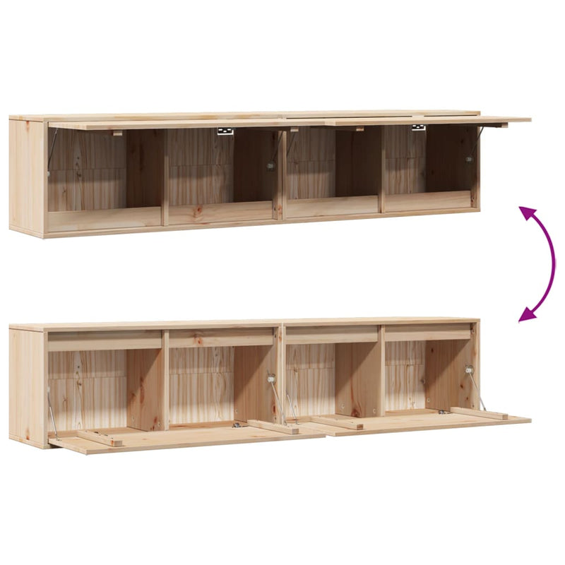 vidaXL Wall Cabinets 2 pcs 80x30x35 cm Solid Wood Pine