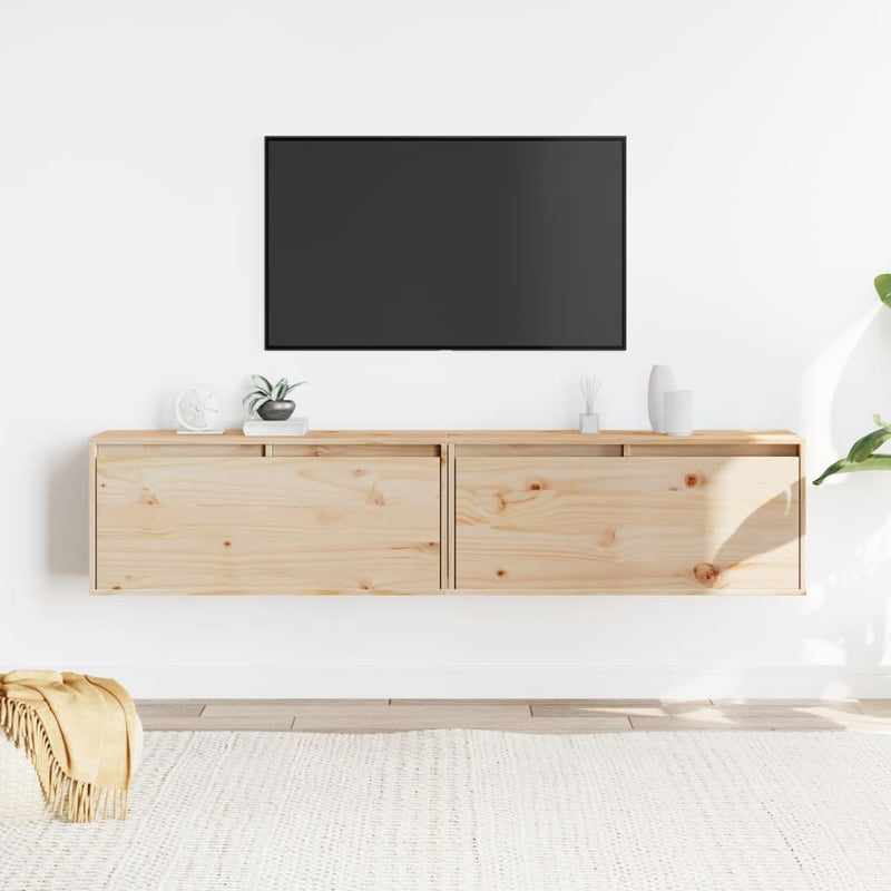 vidaXL Wall Cabinets 2 pcs 80x30x35 cm Solid Wood Pine