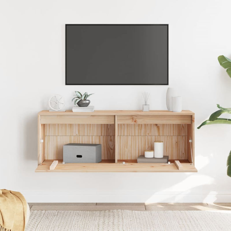 vidaXL Wall Cabinet 100x30x35 cm Solid Wood Pine