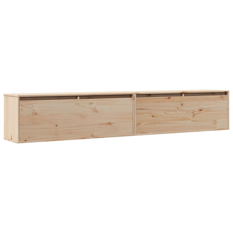 vidaXL Wall Cabinets 2pcs 100x30x35 cm Solid Wood Pine