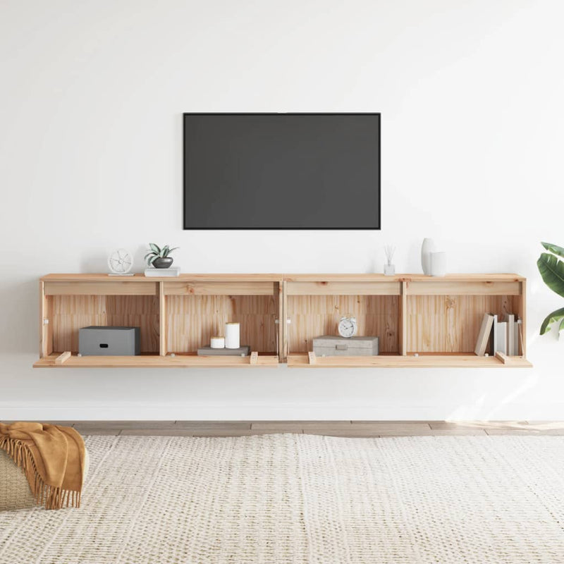 vidaXL Wall Cabinets 2pcs 100x30x35 cm Solid Wood Pine