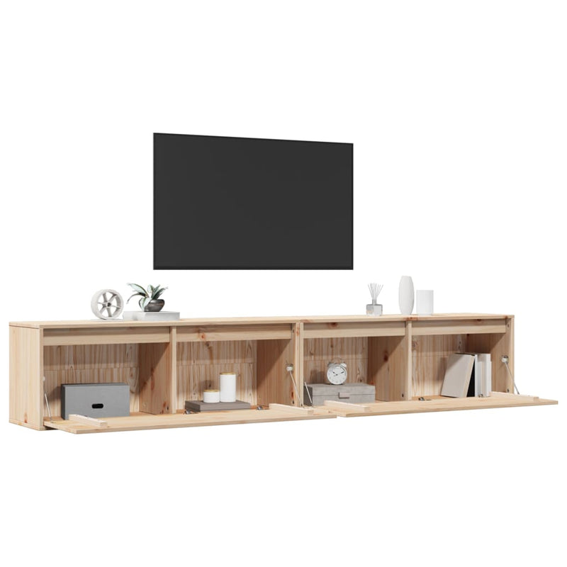 vidaXL Wall Cabinets 2pcs 100x30x35 cm Solid Wood Pine