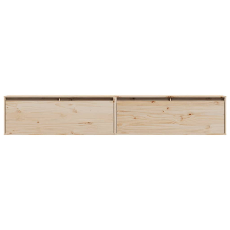 vidaXL Wall Cabinets 2pcs 100x30x35 cm Solid Wood Pine