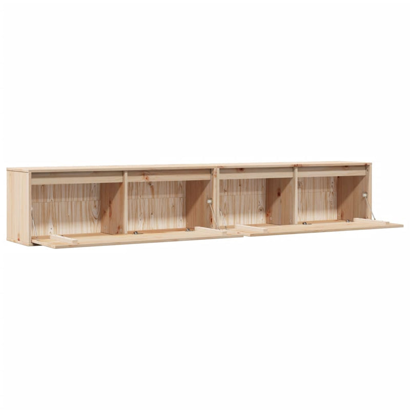 vidaXL Wall Cabinets 2pcs 100x30x35 cm Solid Wood Pine