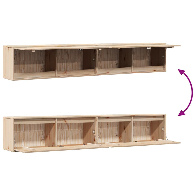 vidaXL Wall Cabinets 2pcs 100x30x35 cm Solid Wood Pine