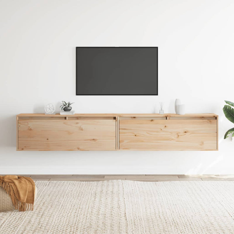 vidaXL Wall Cabinets 2pcs 100x30x35 cm Solid Wood Pine