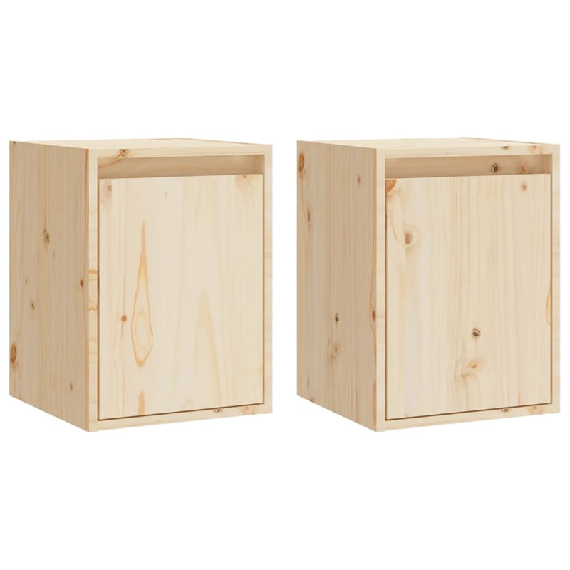 vidaXL Wall Cabinets 2pcs 30x30x40 cm Solid Wood Pine