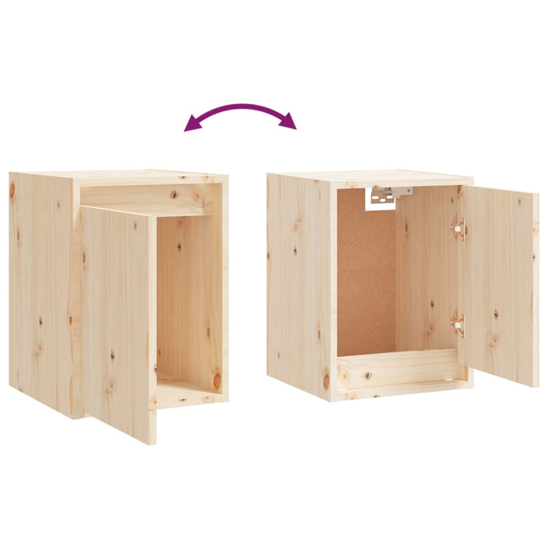 vidaXL Wall Cabinets 2pcs 30x30x40 cm Solid Wood Pine