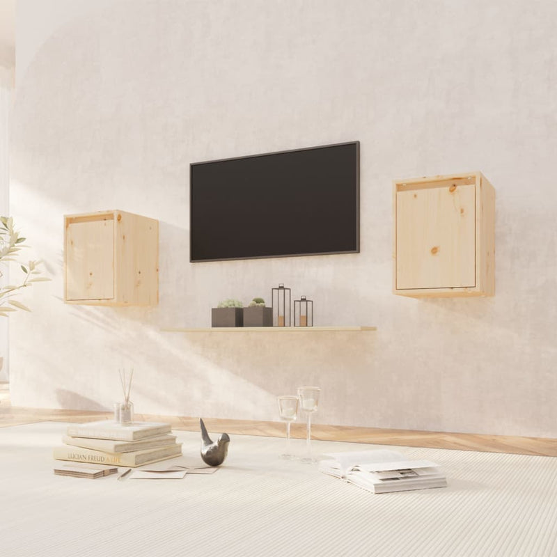 vidaXL Wall Cabinets 2pcs 30x30x40 cm Solid Wood Pine