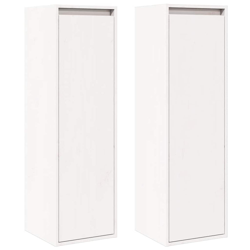 vidaXL Wall Cabinets 2 pcs White 30x30x100 cm Solid Wood Pine