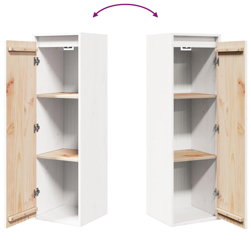 vidaXL Wall Cabinets 2 pcs White 30x30x100 cm Solid Wood Pine