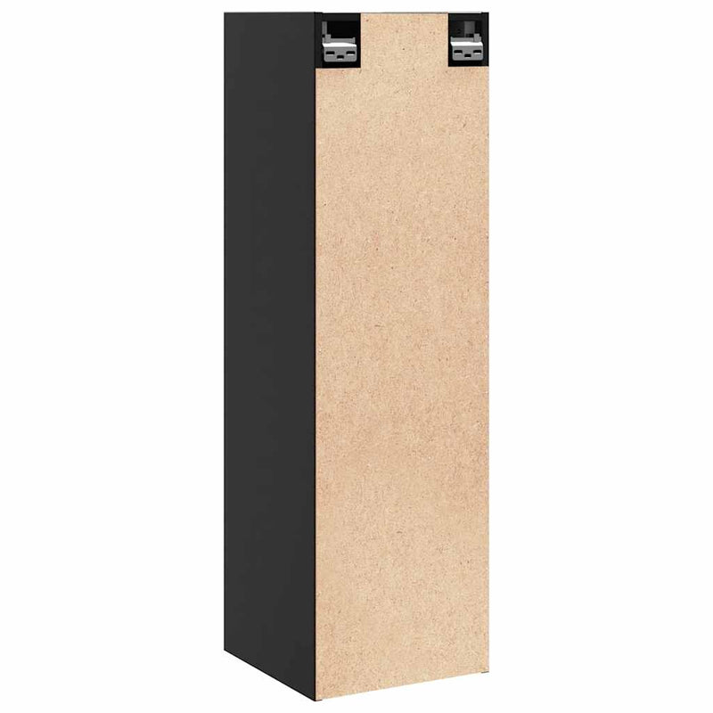vidaXL Wall Cabinets 2 pcs Black 30x30x100 cm Solid Wood Pine