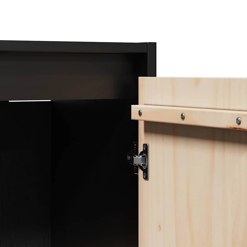 vidaXL Wall Cabinets 2 pcs Black 30x30x100 cm Solid Wood Pine