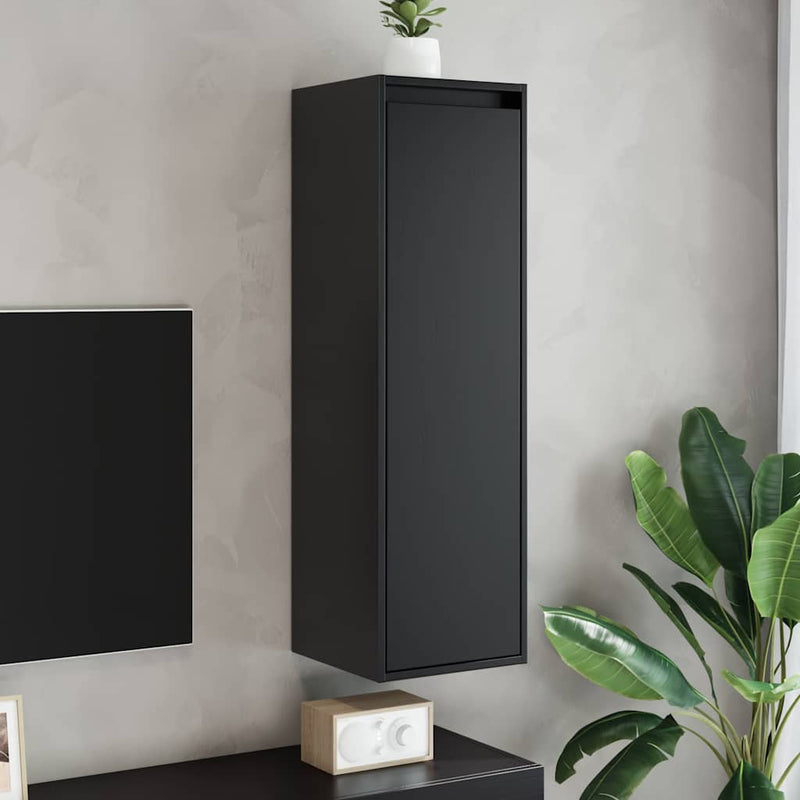 vidaXL Wall Cabinets 2 pcs Black 30x30x100 cm Solid Wood Pine