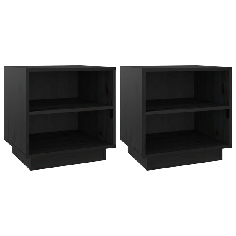 vidaXL Bedside Cabinets 2 pcs Black 40x34x40 cm Solid Wood Pine