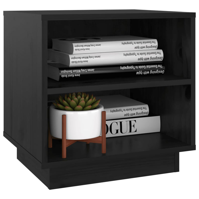 vidaXL Bedside Cabinets 2 pcs Black 40x34x40 cm Solid Wood Pine