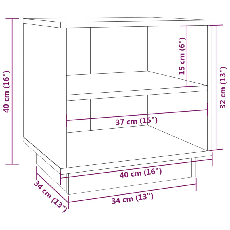 vidaXL Bedside Cabinets 2 pcs Black 40x34x40 cm Solid Wood Pine