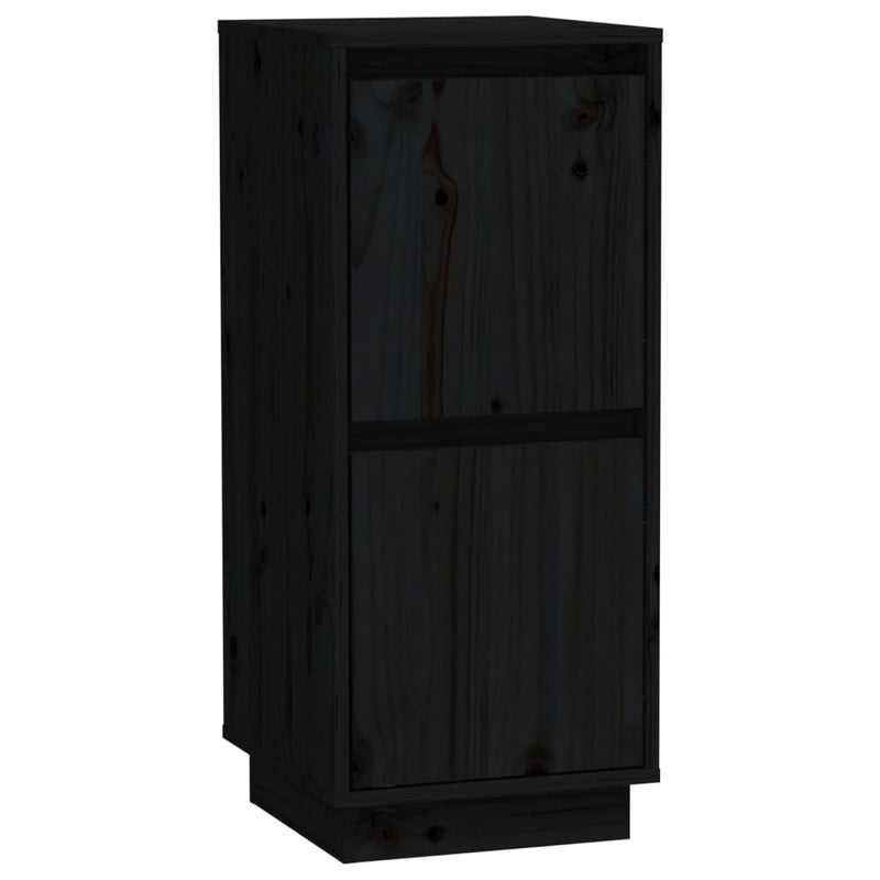 vidaXL Sideboards 2 pcs Black 31.5x34x75 cm Solid Wood Pine