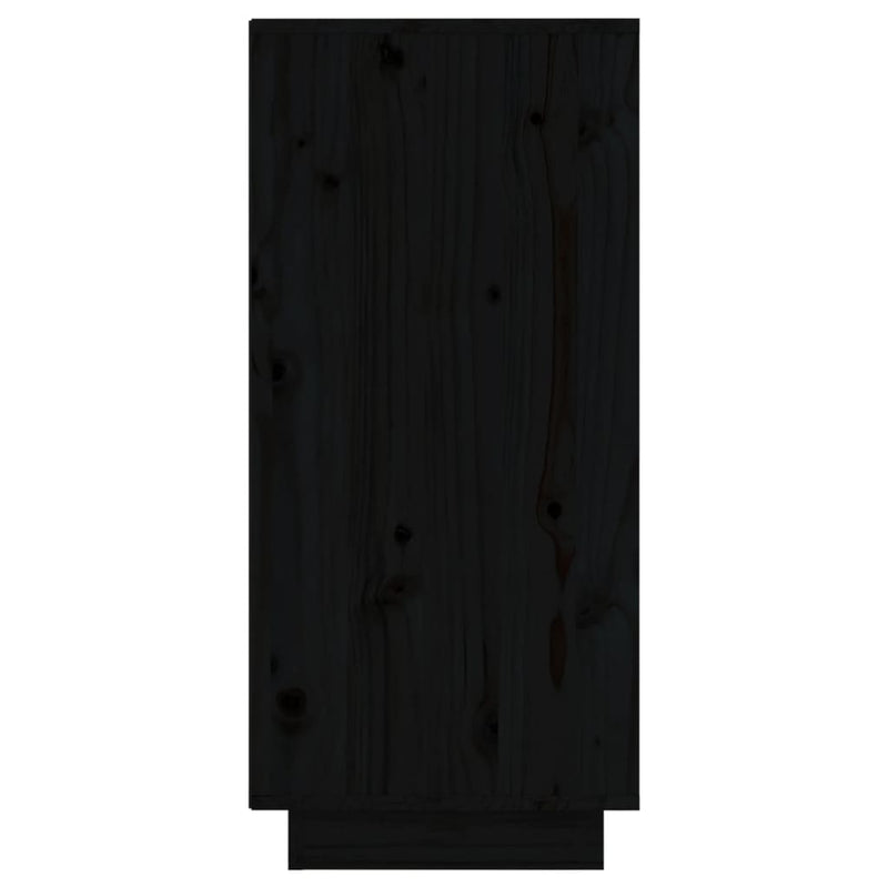 vidaXL Sideboards 2 pcs Black 31.5x34x75 cm Solid Wood Pine