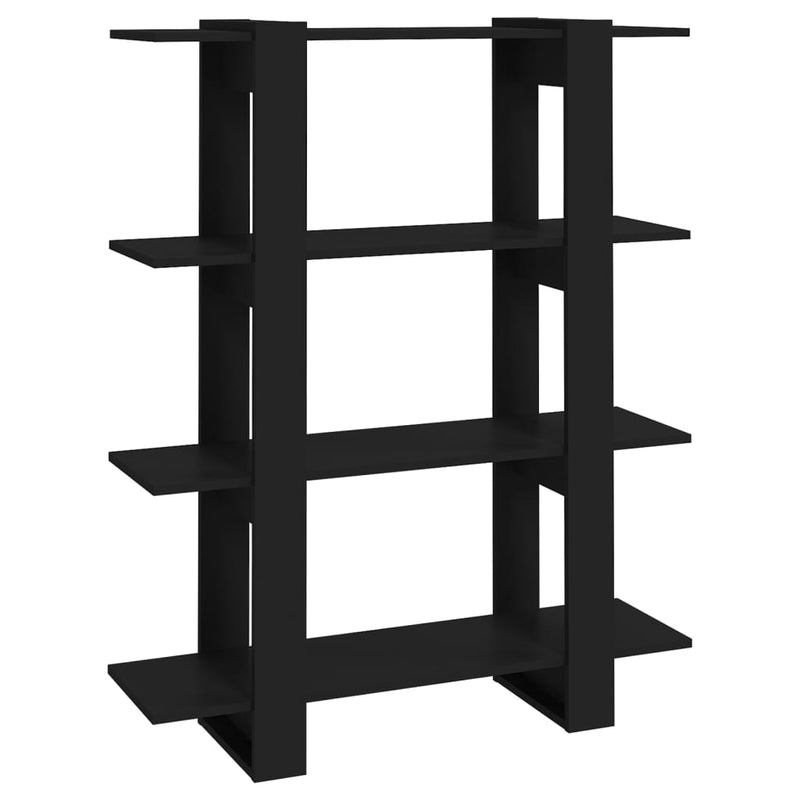 vidaXL Book Cabinet/Room Divider Black 100x30x123.5 cm