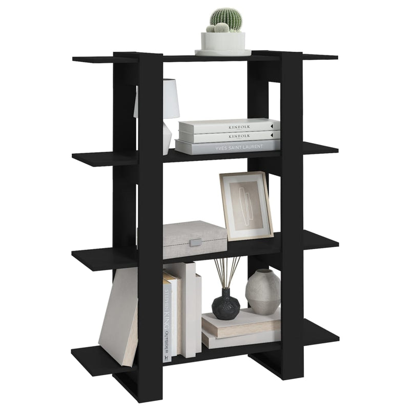 vidaXL Book Cabinet/Room Divider Black 100x30x123.5 cm