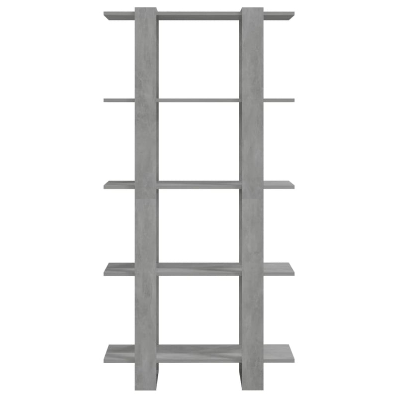 vidaXL Book Cabinet/Room Divider Concrete Grey 80x30x160 cm Engineered Wood