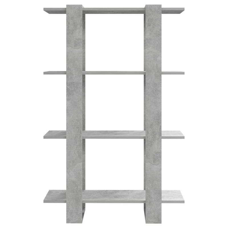 vidaXL Book Cabinet/Room Divider Concrete Grey 80x30x123.5 cm