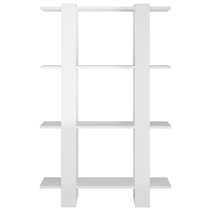 vidaXL Book Cabinet/Room Divider High Gloss White 80x30x123.5 cm