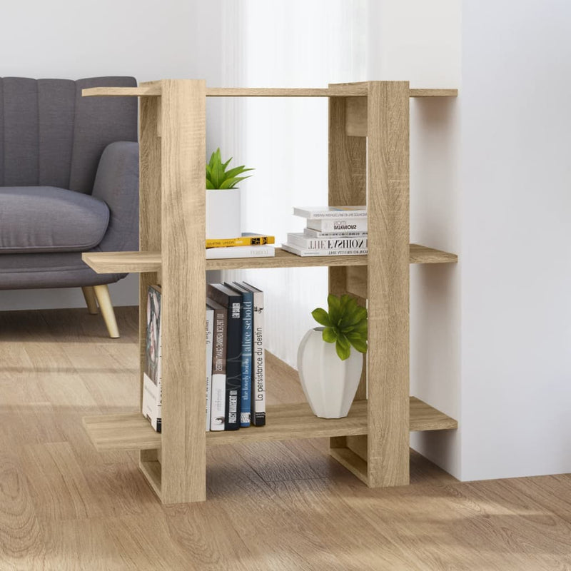 vidaXL Book Cabinet/Room Divider Sonoma Oak 80x30x87cm