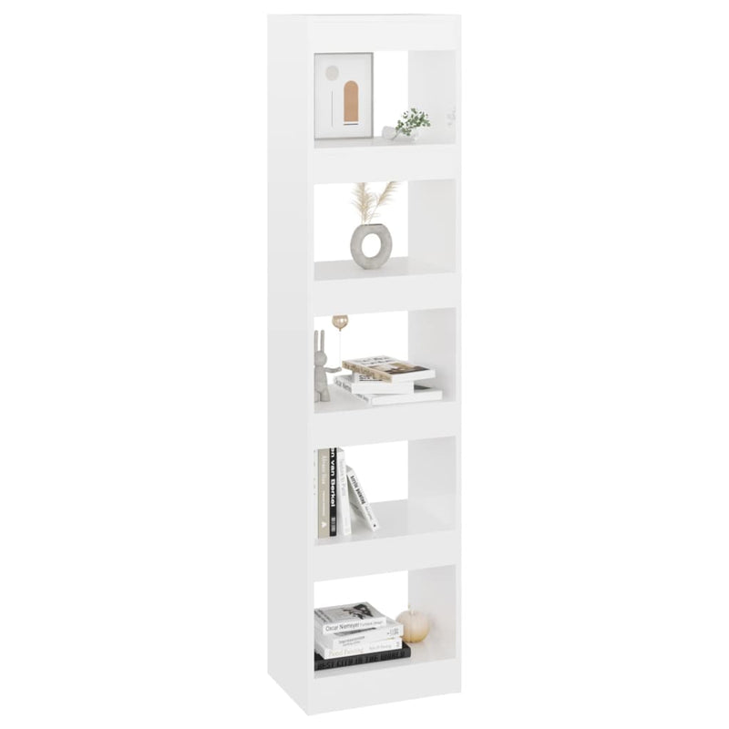 vidaXL Book Cabinet/Room Divider High Gloss White 40x30x166 cm