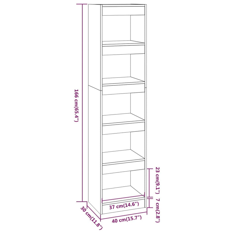 vidaXL Book Cabinet/Room Divider High Gloss White 40x30x166 cm