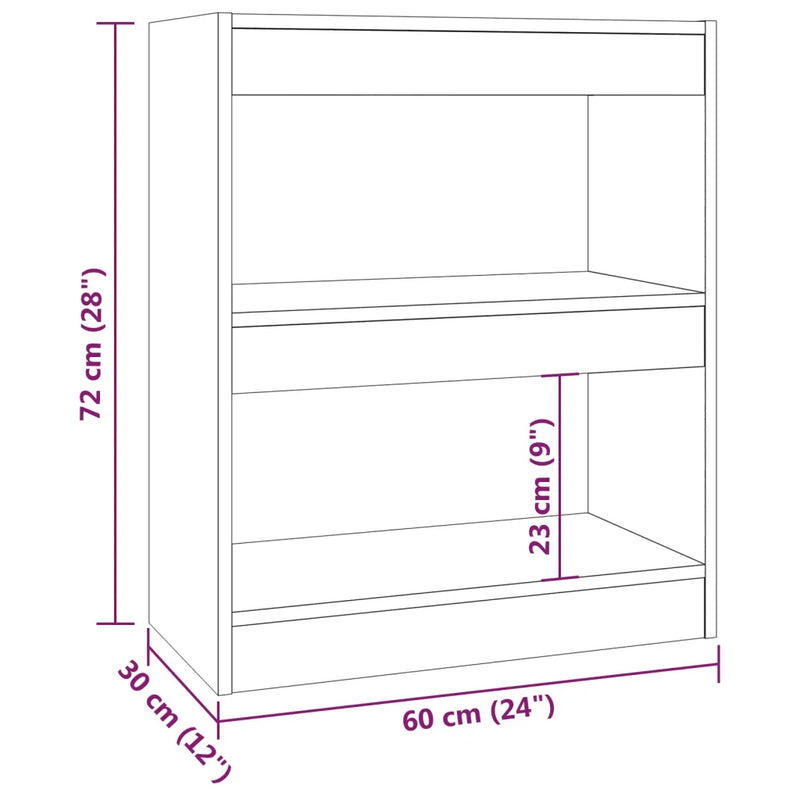 Book Cabinet/Room Divider White 60x30x72 cm
