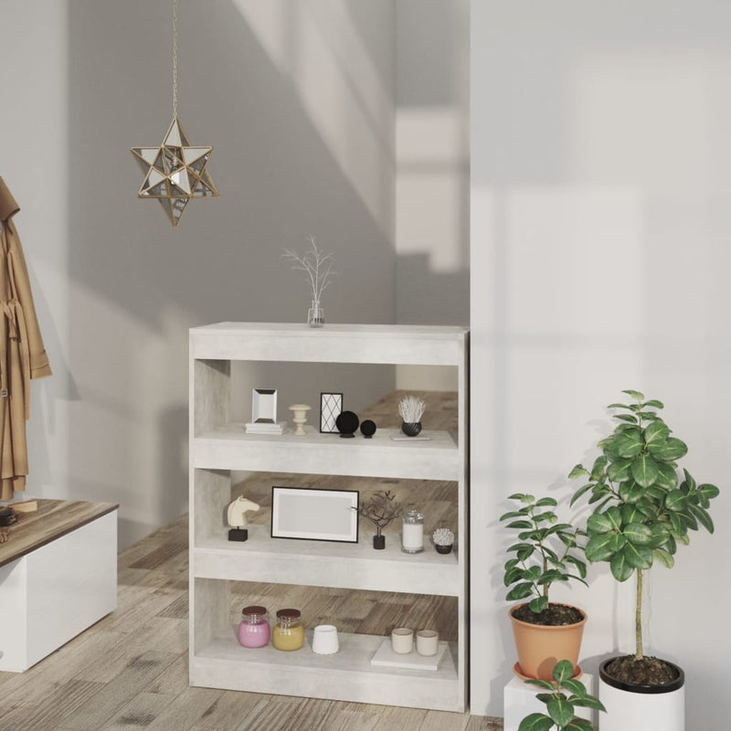 vidaXL Book Cabinet/Room Divider Concrete Grey 80x30x103 cm Engineered wood