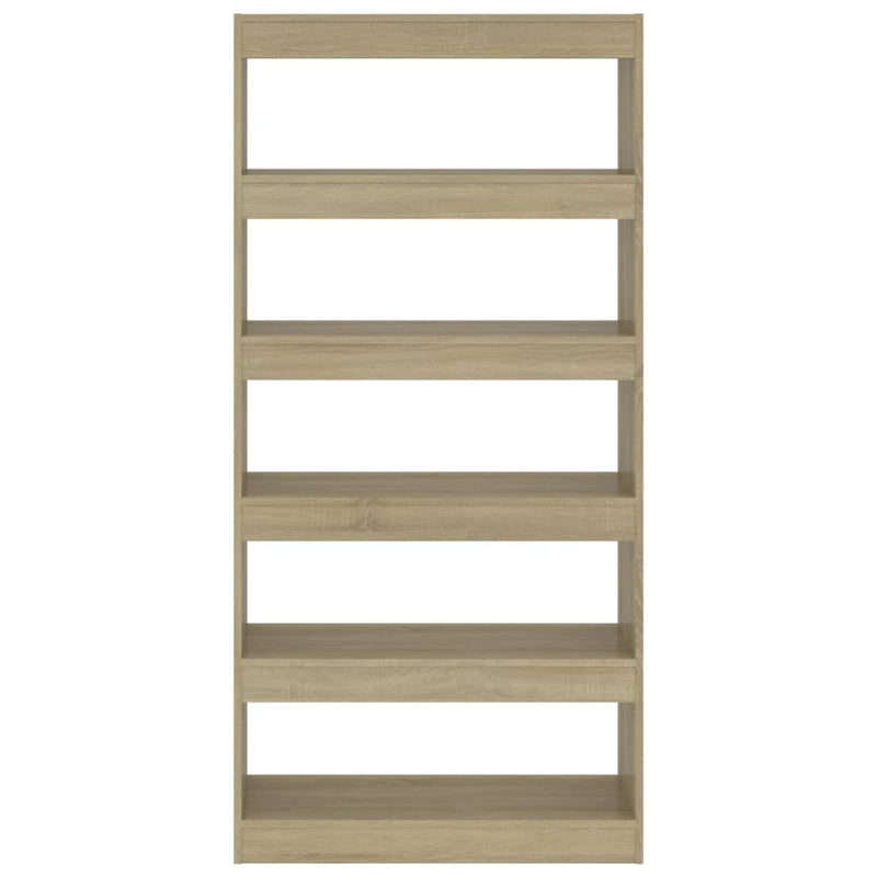 vidaXL Book Cabinet/Room Divider Sonoma Oak 80x30x166 cm Engineered Wood