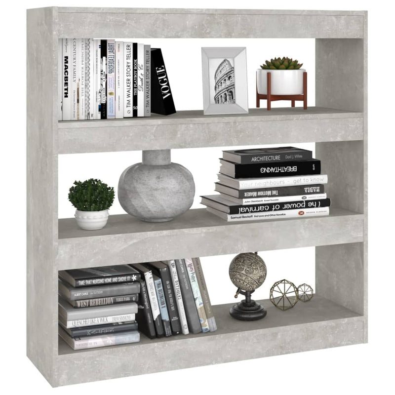 vidaXL Book Cabinet/Room Divider Concrete Grey 100x30x103 cm
