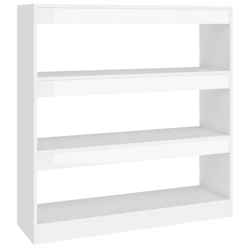 vidaXL Book Cabinet/Room Divider High Gloss White 100x30x103 cm