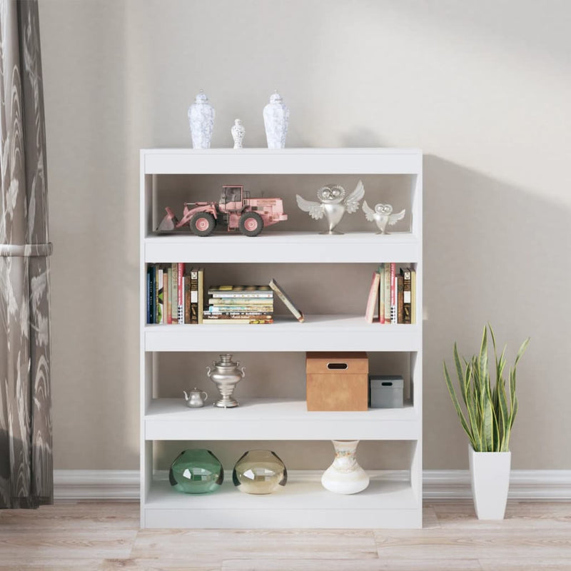 vidaXL Book Cabinet/Room Divider High Gloss White 100x30x135 cm