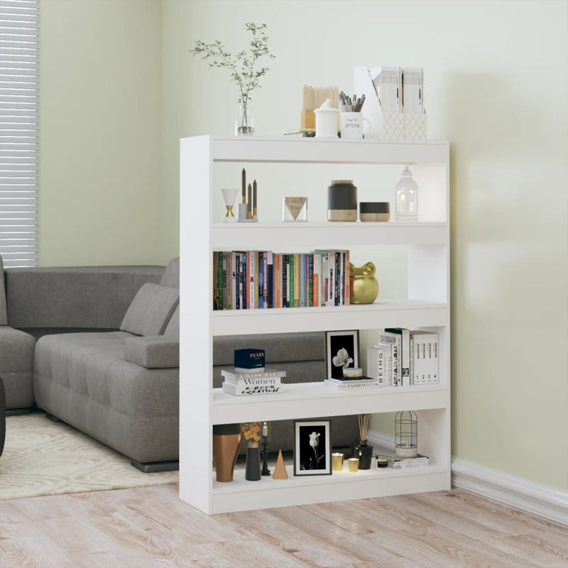 vidaXL Book Cabinet/Room Divider High Gloss White 100x30x135 cm