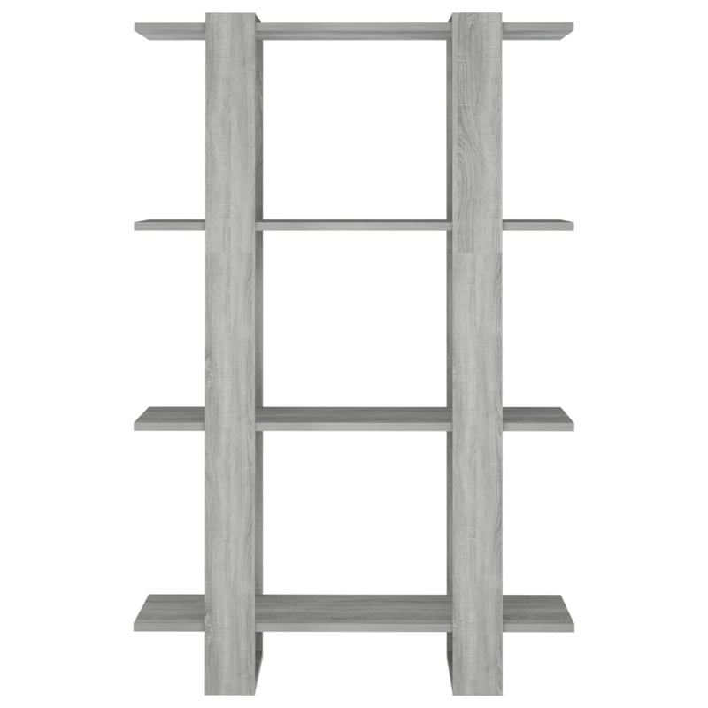 vidaXL Book Cabinet/Room Divider Grey Sonoma 80x30x123.5 cm
