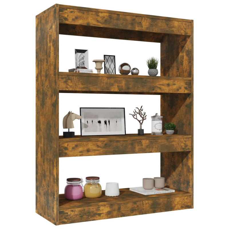 vidaXL Book Cabinet/Room Divider Smoked Oak 80x30x103 cm Engineered wood