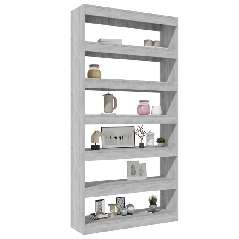 vidaXL Book Cabinet/Room Divider Grey Sonoma 100x30x198 cm Engineered wood