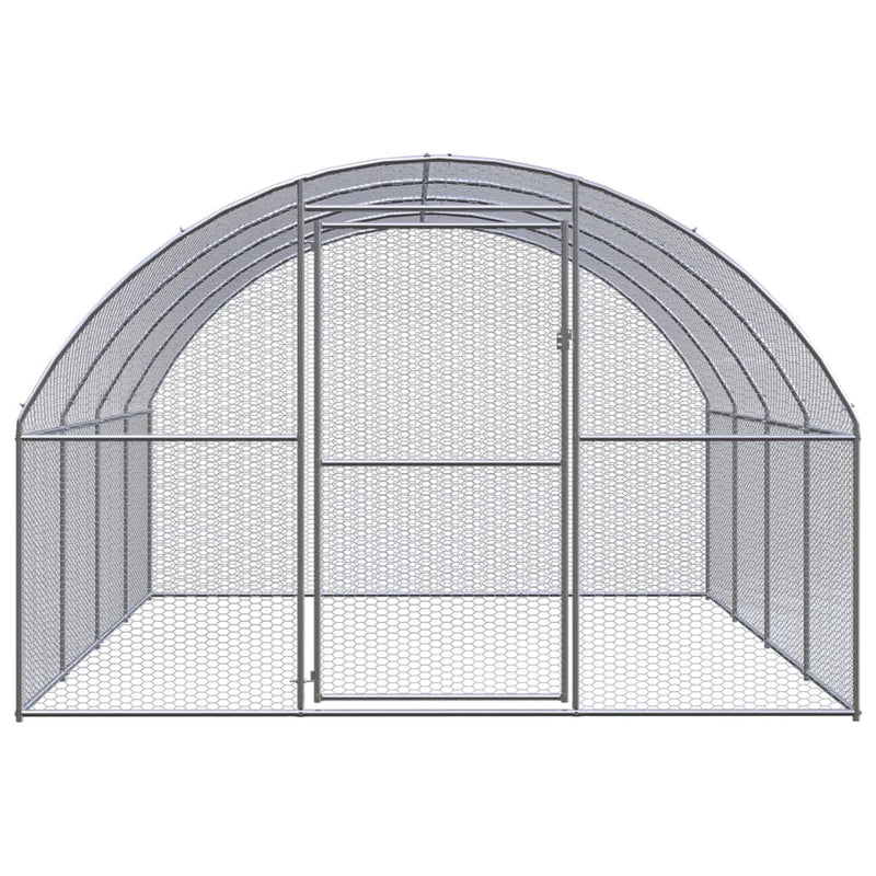 vidaXL Outdoor Chicken Coop 3x4x2 m Galvanised Steel