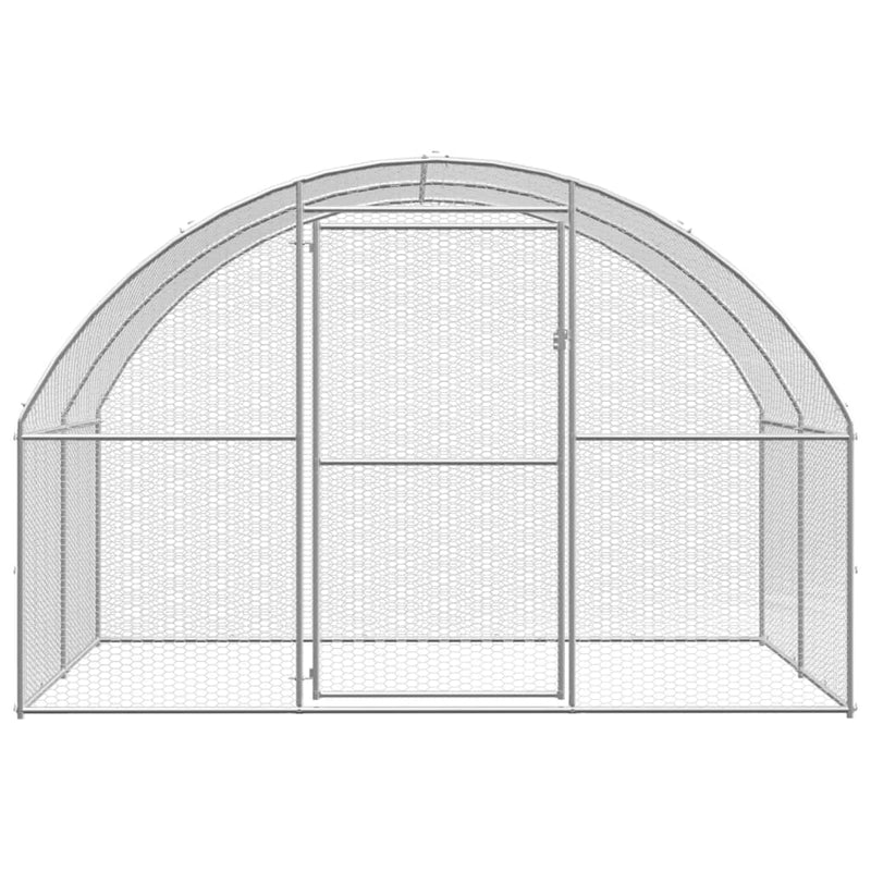vidaXL Outdoor Chicken Coop 3x4x2 m Galvanised Steel