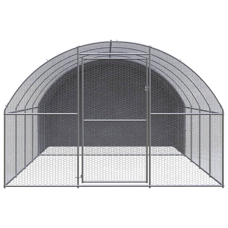 vidaXL Outdoor Chicken Coop 3x4x2 m Galvanised Steel