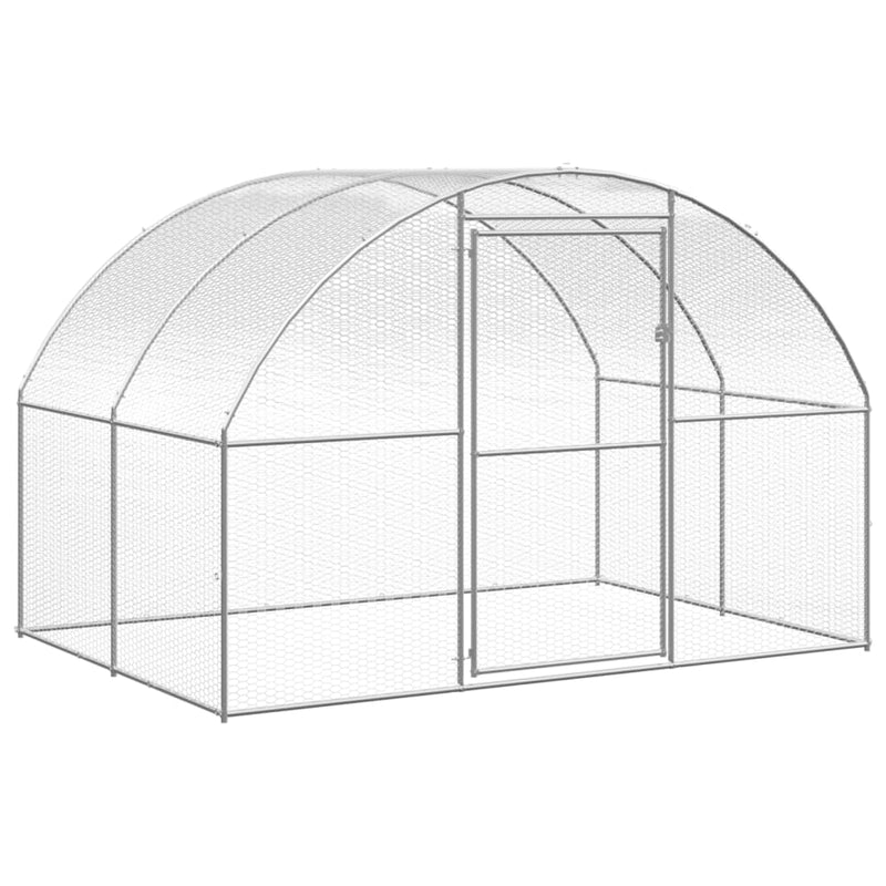 vidaXL Outdoor Chicken Coop 3x4x2 m Galvanised Steel