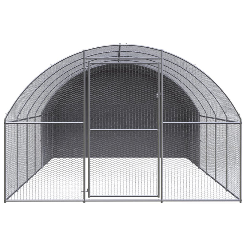 vidaXL Outdoor Chicken Coop 3x6x2 m Galvanised Steel