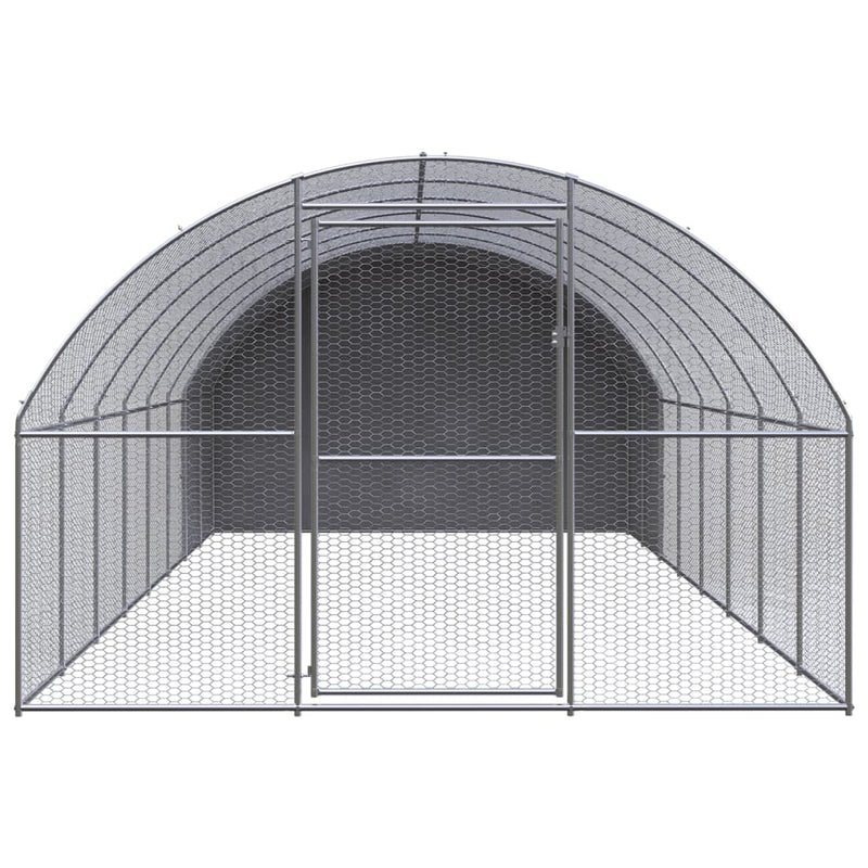 Outdoor Chicken Coop 3x8x2 m Galvanised Steel