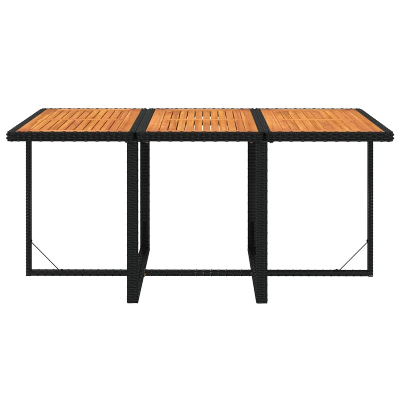 vidaXL 7 Piece Garden Dining Set with Cushions Poly Rattan Black
